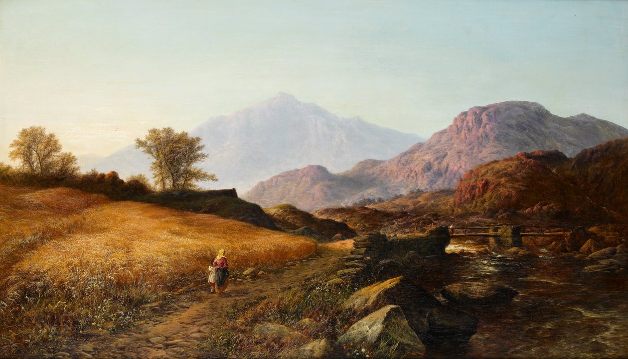 Erntezeit am Fluss Lleder, Nordwales, 1874 von Walter Williams