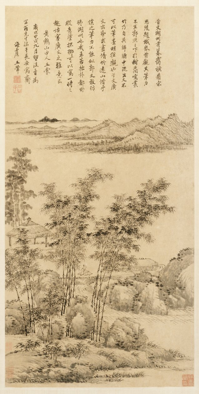 Hoher Bambus und ferne Berge, nach Wang Meng von Wang Hui