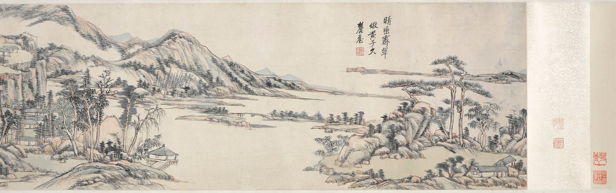 Grüne Gipfel unter klarem Himmel: Nach Huang Gongwang, 1703-1708 von Wang Yuanqi