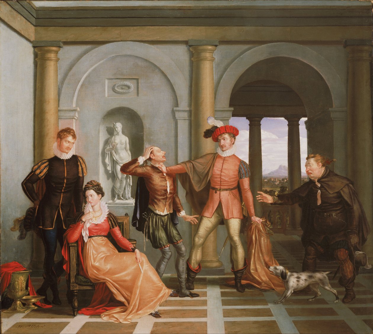 Szene aus Shakespeares Der Widerspenstigen Zähmung (Katharina und Petruchio) von Washington Allston