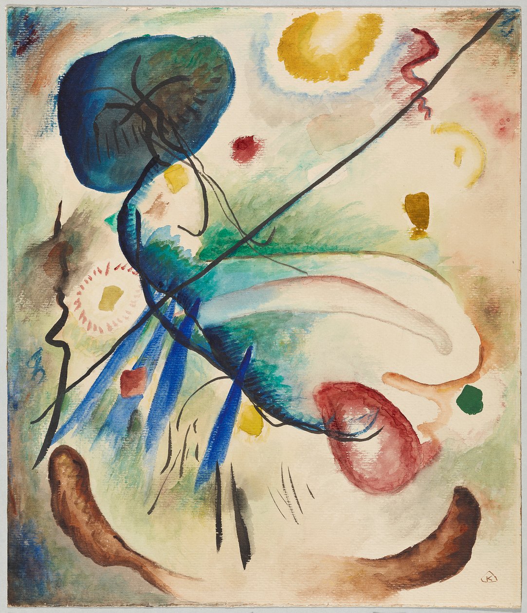 Aquarell mit Strich von Wassily Kandinsky