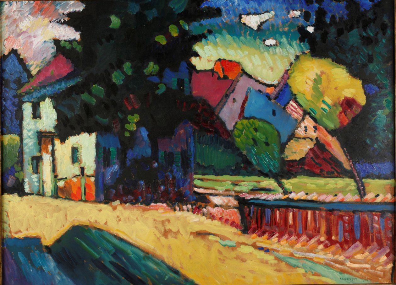 Landschaft mit grünem Haus von Wassily Kandinsky