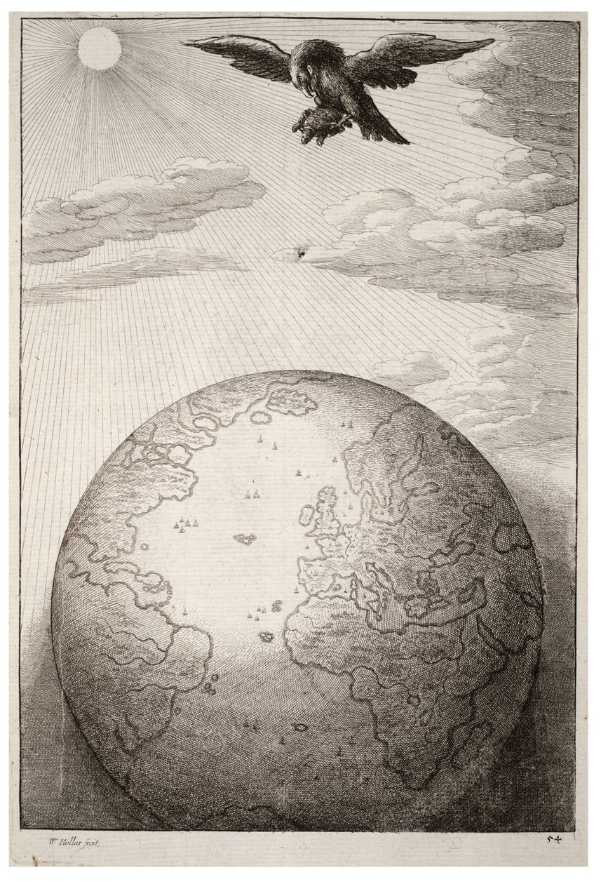 Die Schildkröte und der Adler (Zustand 1) von Wenceslaus Hollar