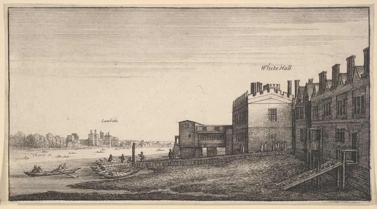 Ansicht des Lambeth Palace vom Fluss bei Whitehall Stairs von Wenceslaus Hollar