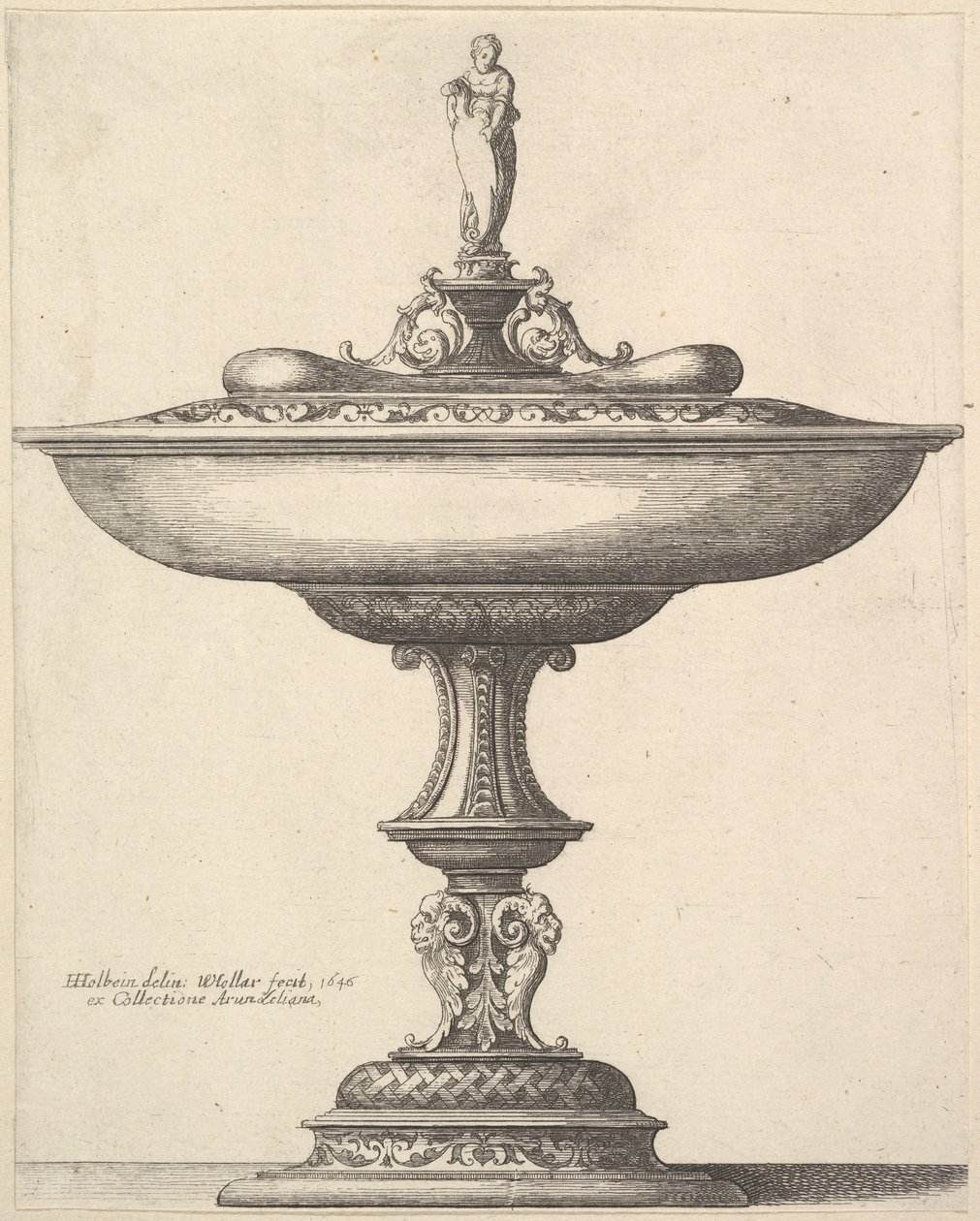 Eine weite Tasse mit ornamentalem Stiel, 1646 von Wenceslaus Hollar