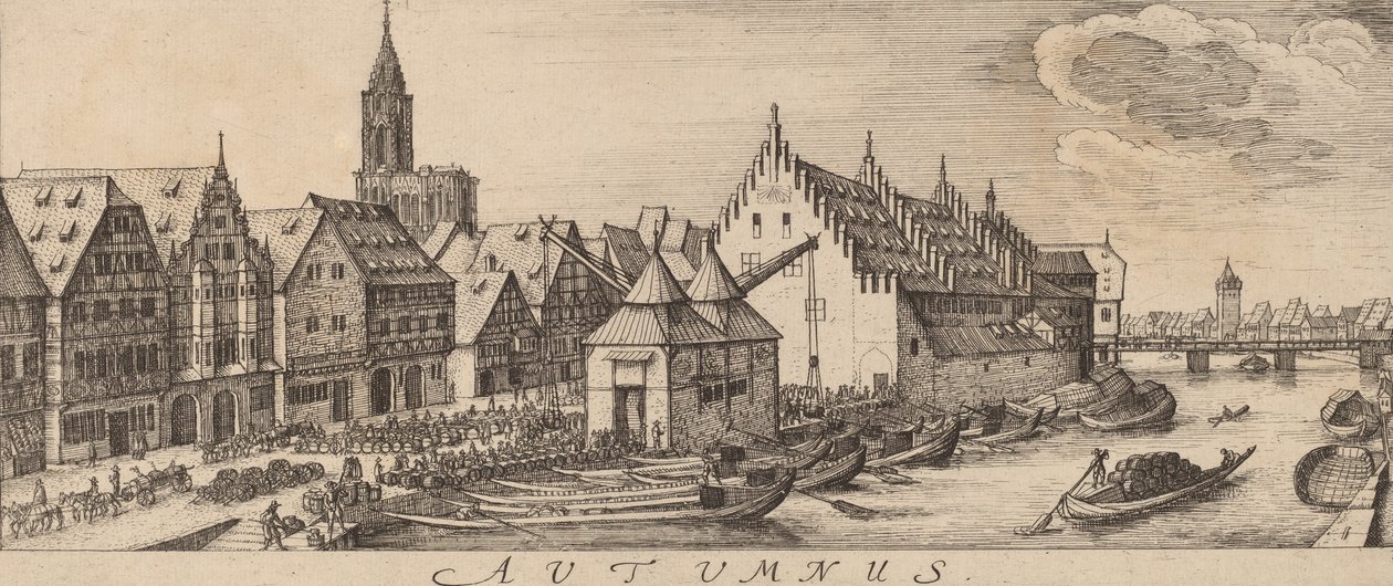 Herbst: Der Weinmarkt, ca. 1628-1629 von Wenceslaus Hollar