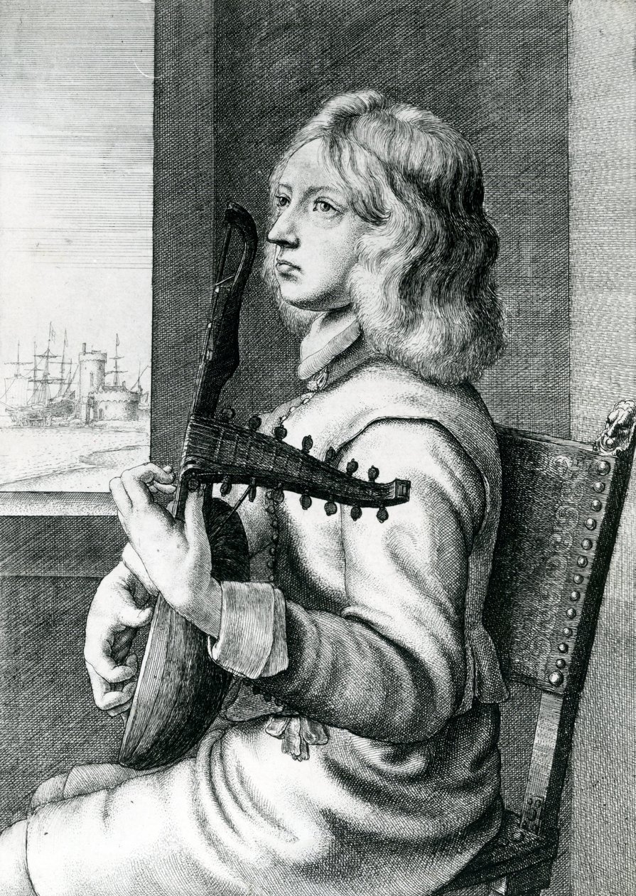 Barocker Lautenspieler von Wenceslaus Hollar