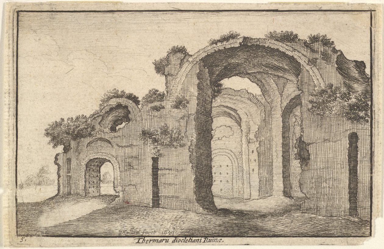 Bäder des Diokletian, Rom, 17. Jahrhundert von Wenceslaus Hollar