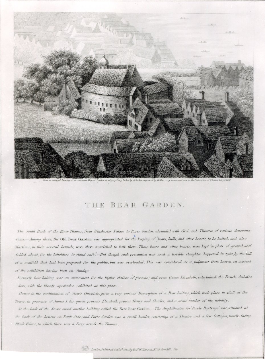 Bärengarten, 1647 von Wenceslaus Hollar