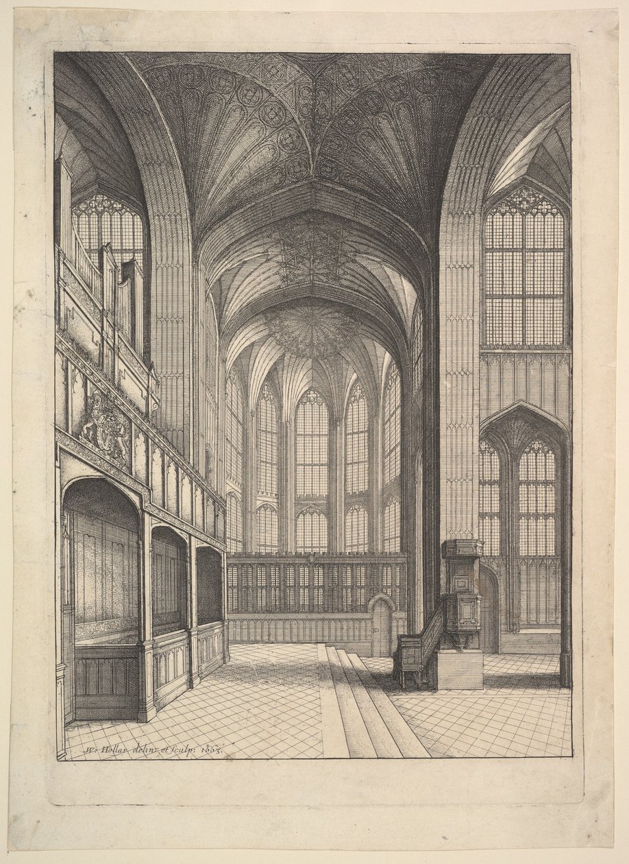 Brays Kapelle in der St. Georgs Kapelle, Windsor, 1663 von Wenceslaus Hollar