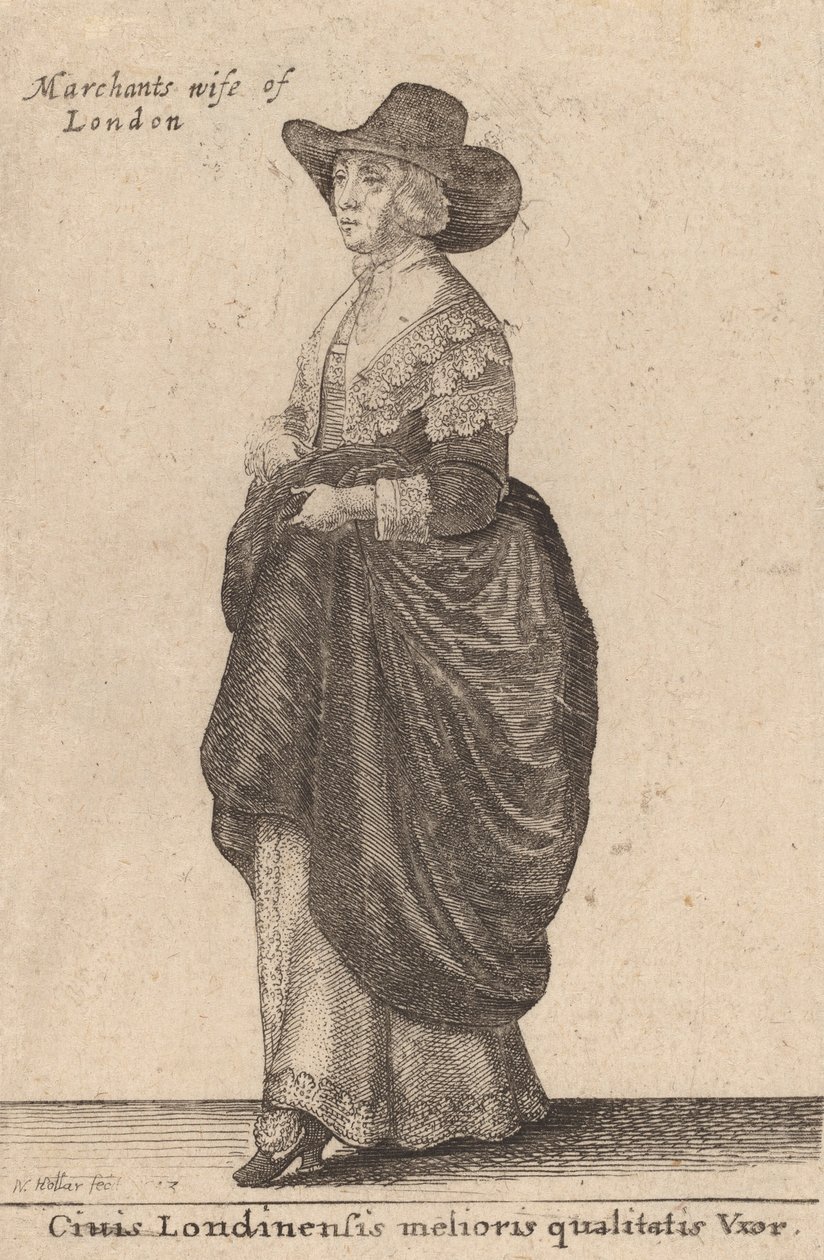 Ciuis Londinensis Melioris Qualitatis Vxor, 1643 von Wenceslaus Hollar