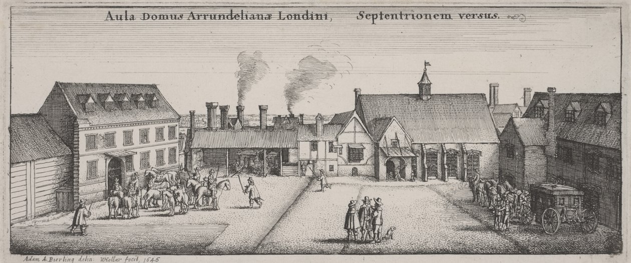Hof von Arundel House von Norden von Wenceslaus Hollar