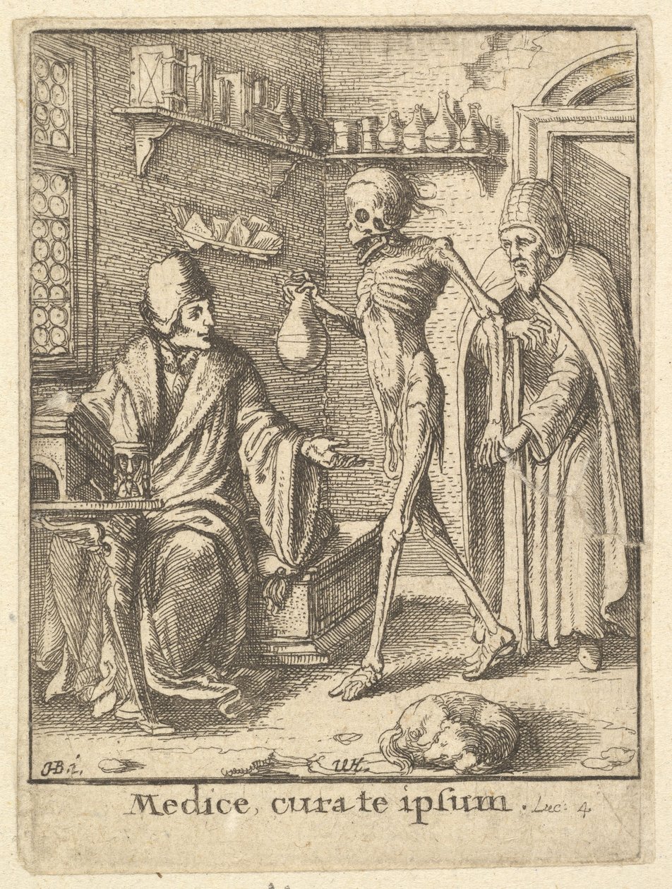 Doktor, aus dem Totentanz von Wenceslaus Hollar