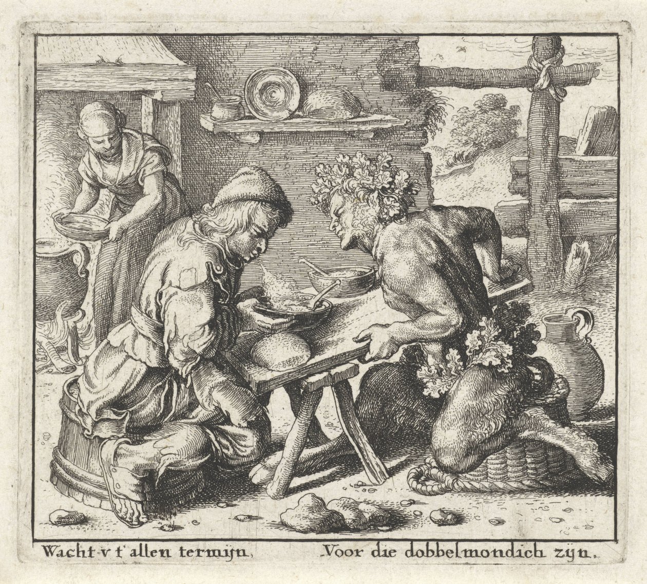 Fabel vom Satyr und dem Bauern von Wenceslaus Hollar