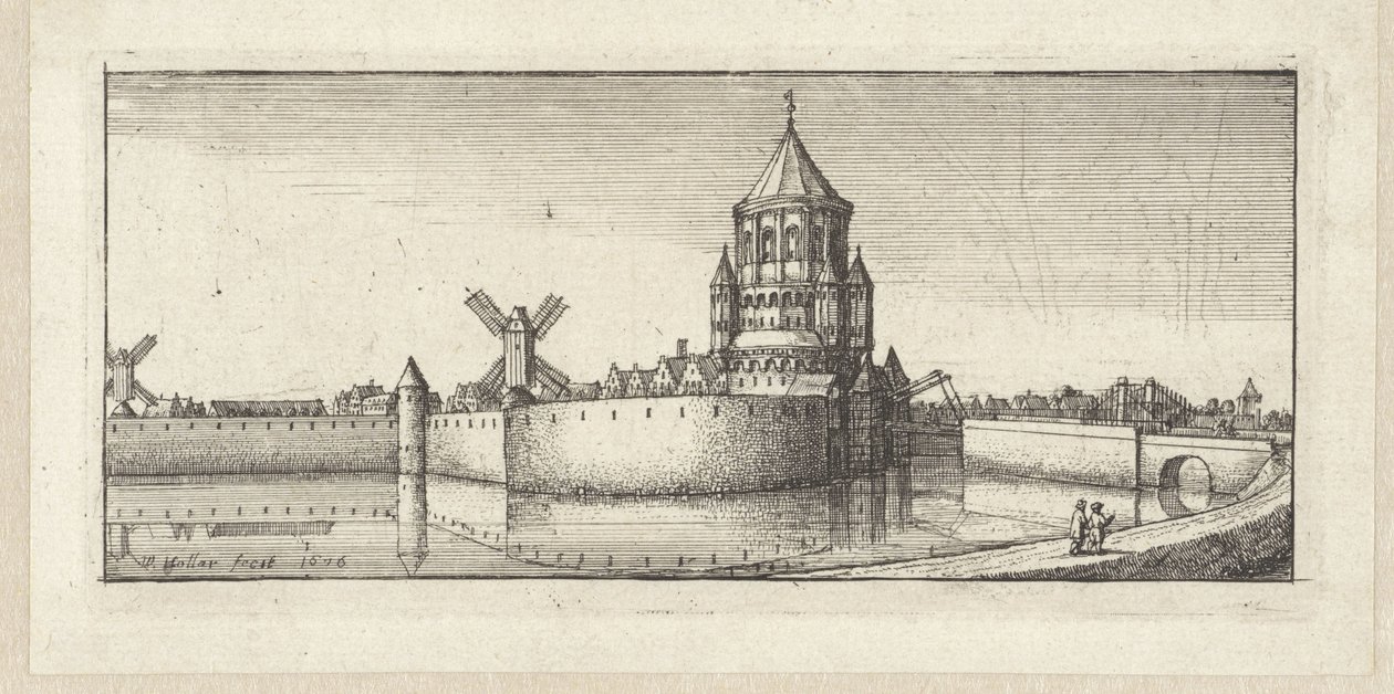 Ansicht des Kleinen Houtpoort in Haarlem von Wenceslaus Hollar