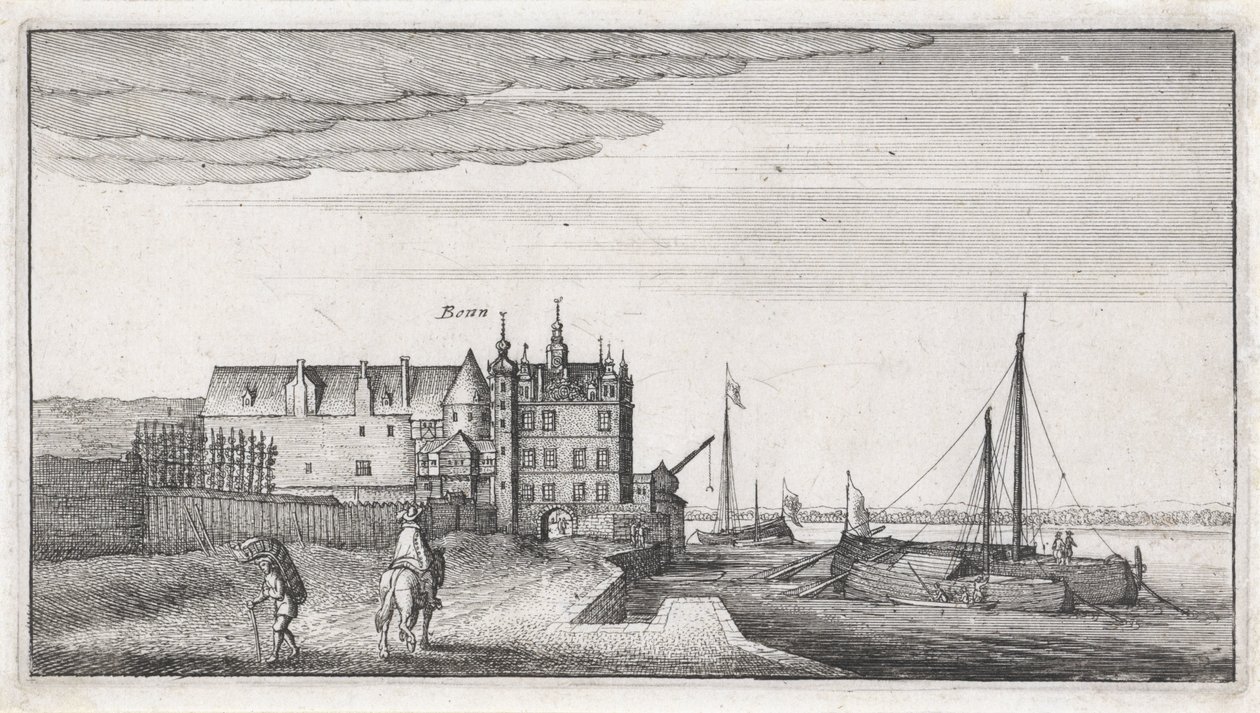 Ansicht der Kanzlei am Rhein bei Bonn von Wenceslaus Hollar