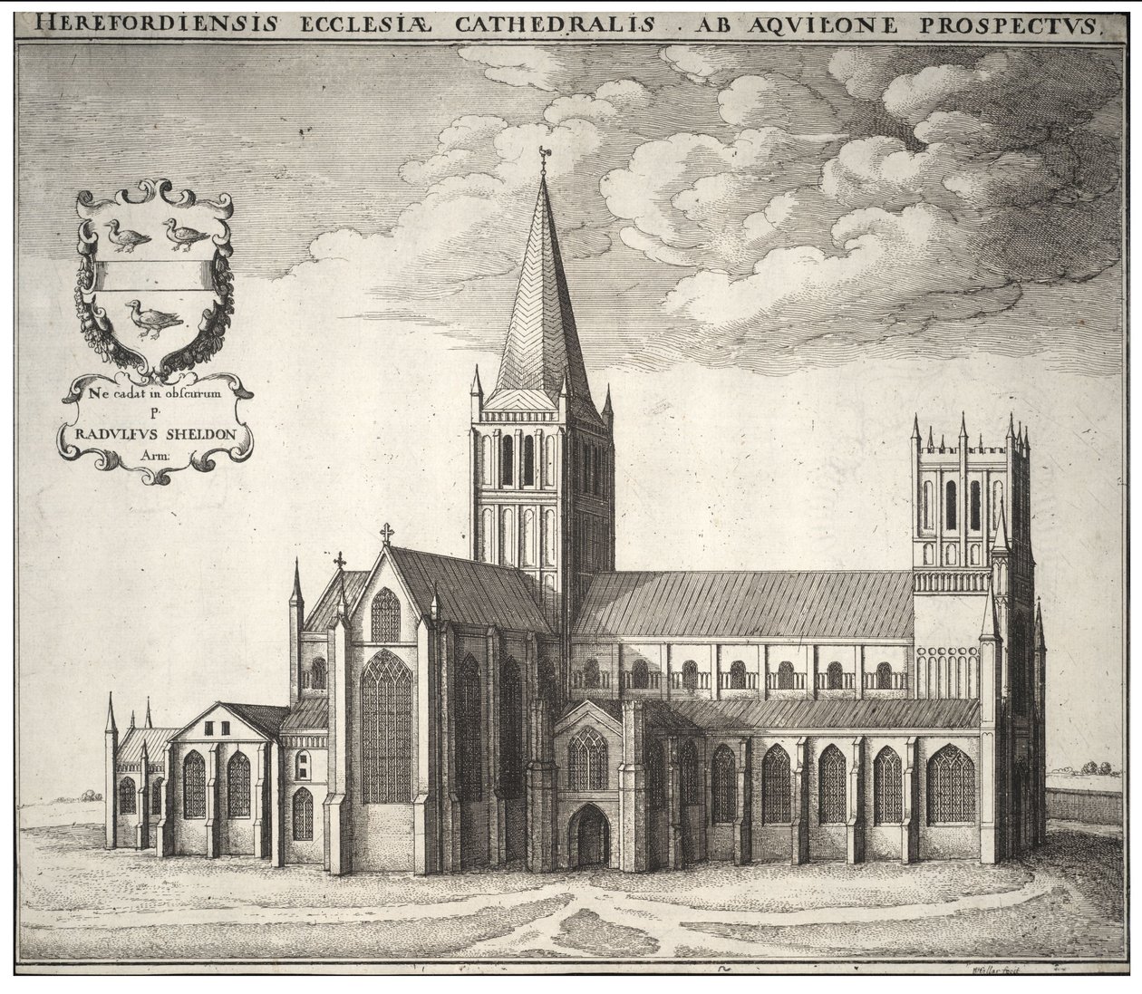 Kathedrale von Hereford von Wenceslaus Hollar