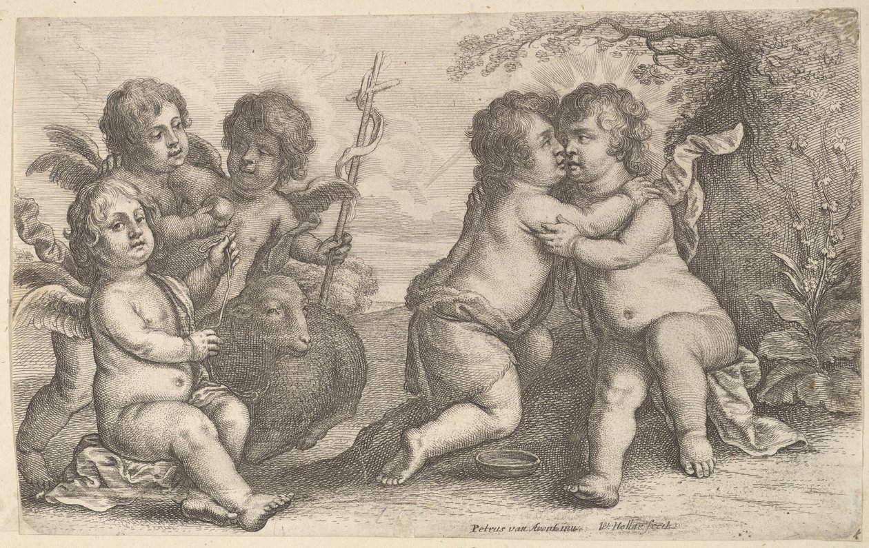 Jesus und St. Johannes umarmend, mit Cheruben, 1646