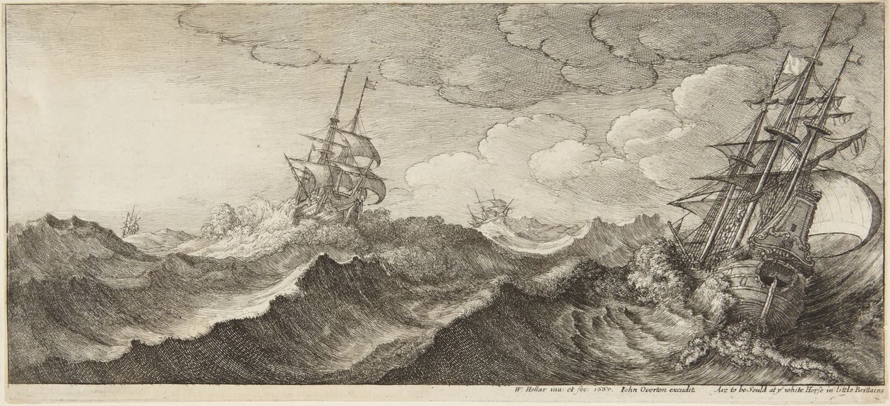 Marine im Sturm von Wenceslaus Hollar