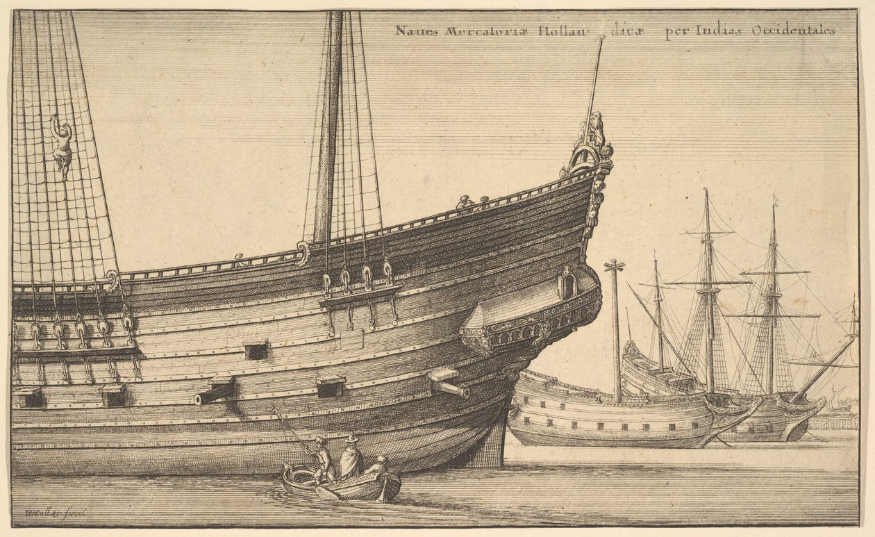 Naues Mercatoriæ Hollan, durch die Westindischen Niederlande, 1625-77 von Wenceslaus Hollar
