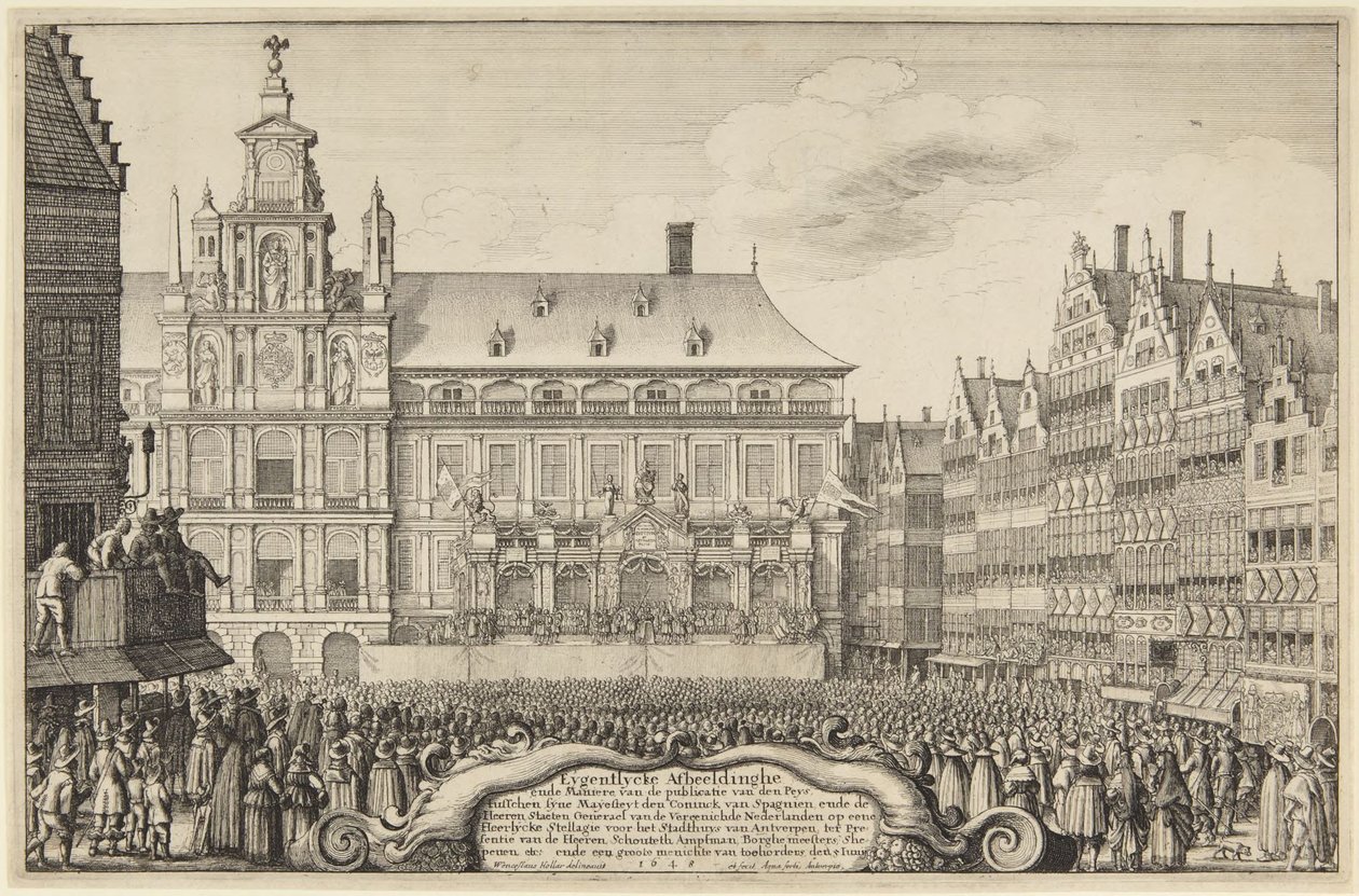 Friedensproklamation - Antwerpen von Wenceslaus Hollar