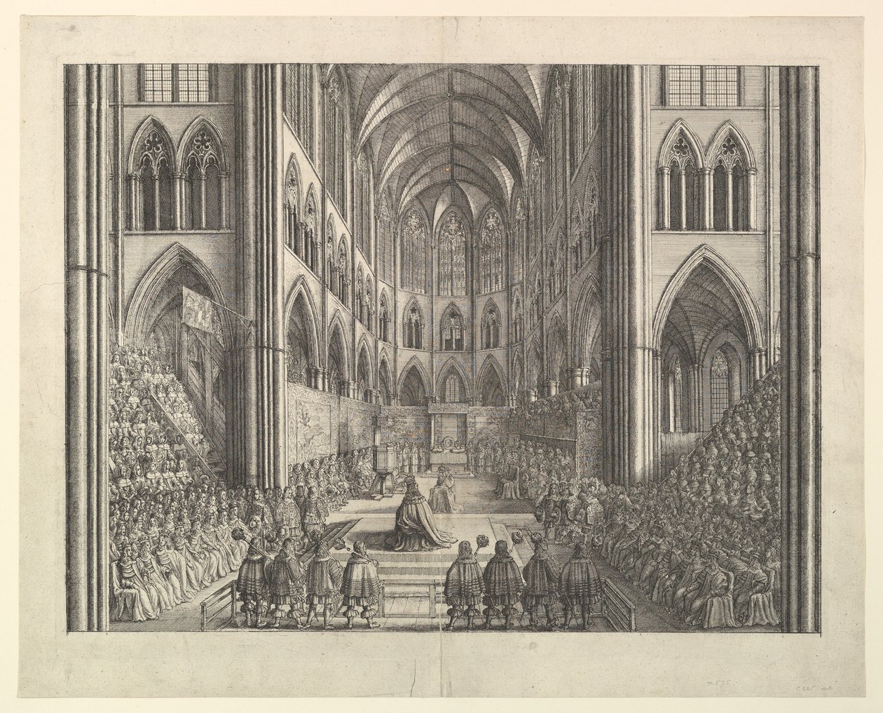 Die Krönung von König Karl II. in der Westminster Abbey, 23. April 1661 (aus John Ogilby