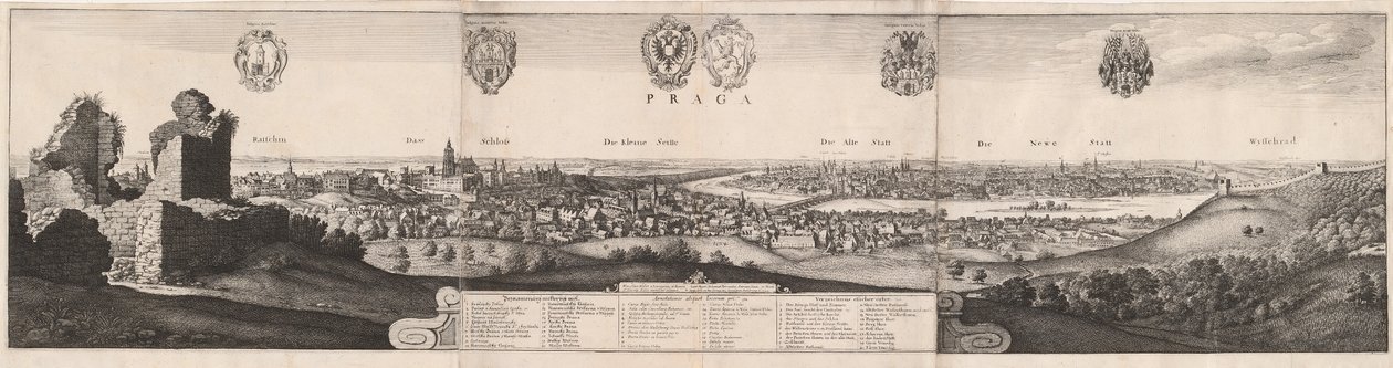 Die große Ansicht von Prag von Wenceslaus Hollar