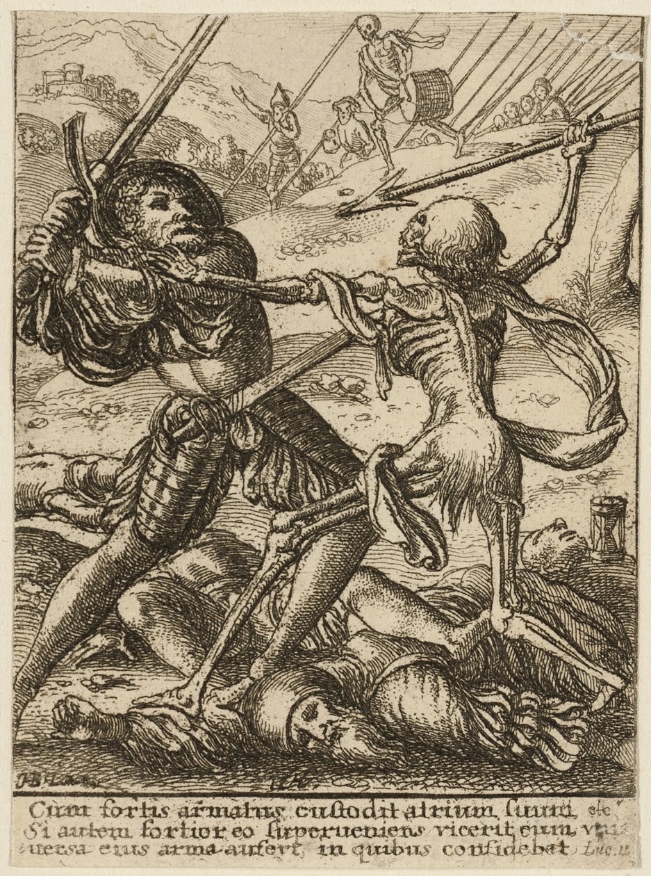 Der Ritter und der Tod, aus Der Totentanz von Wenceslaus Hollar