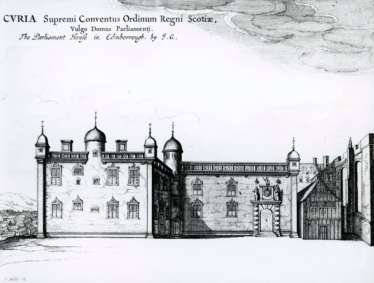 Das Parlamentsgebäude in Edinburgh (Gravur) (sw Foto) von Wenceslaus Hollar