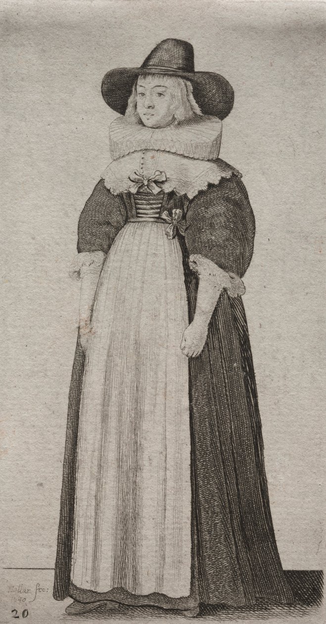 Die verschiedenen Gewohnheiten englischer Frauen, von der Adligen bis zur Landfrau..., 1640 von Wenceslaus Hollar