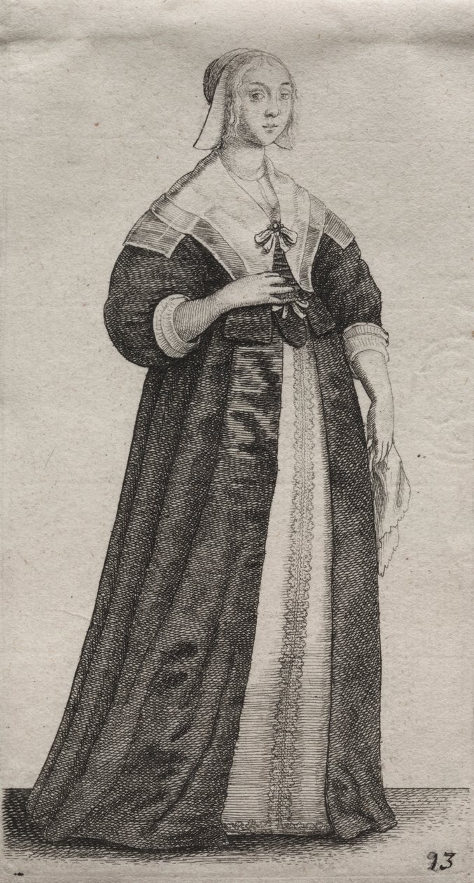 Die Frau mit Taschentuch von Wenceslaus Hollar