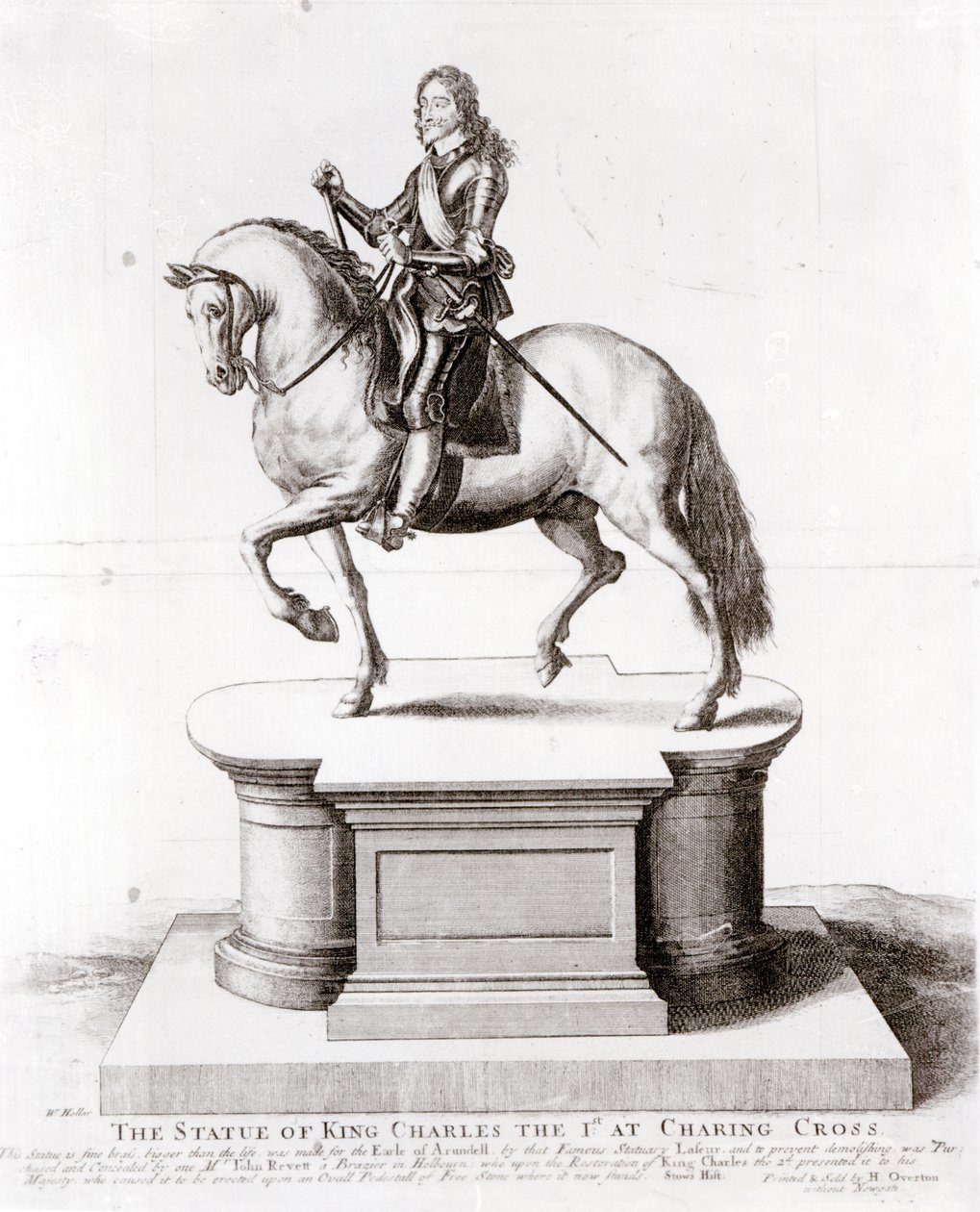 Die Statue von König Karl I. am Charing Cross von Wenceslaus Hollar