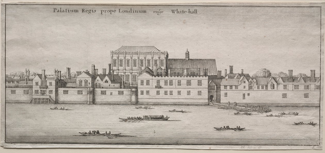 Ansichten von London: Whitehall vom Fluss von Wenceslaus Hollar