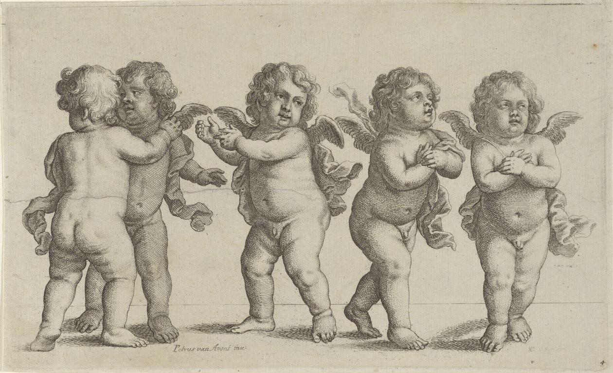 Fünf Cherubinen (Paedopaegnion) von Wenceslaus Hollar