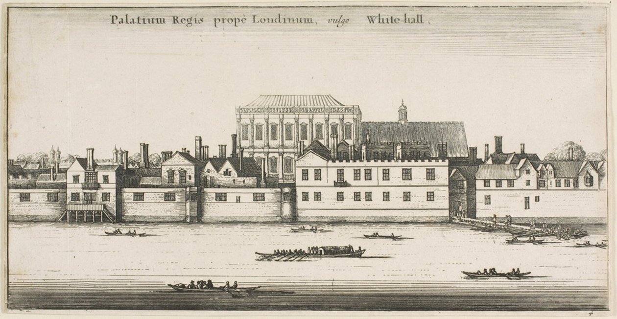 Whitehall vom Fluss aus von Wenceslaus Hollar