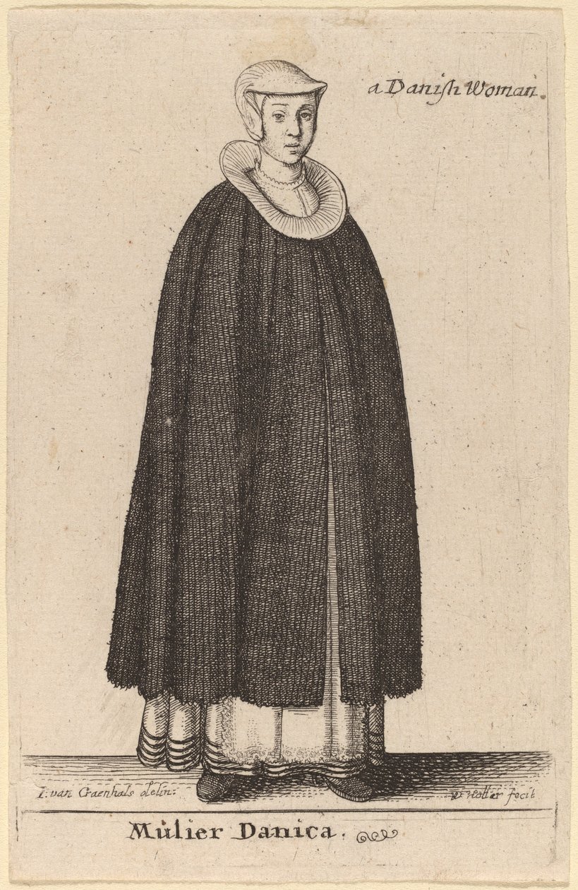 Dänische Frau von Wenceslaus Hollar after Hendrik J. van Craenhals