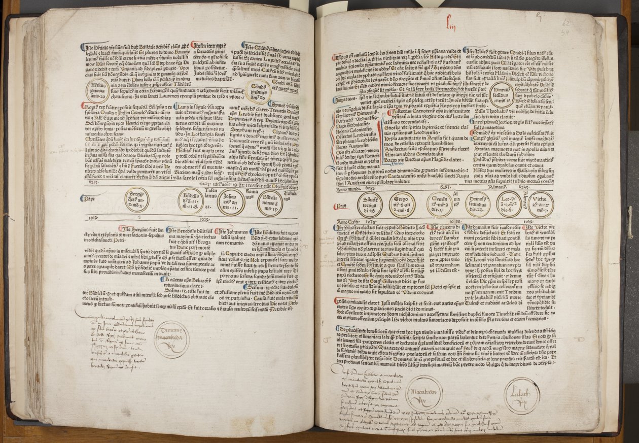 Fol 53 verso 54 recto, Fasciculus Temporum von Werner Rolevinck