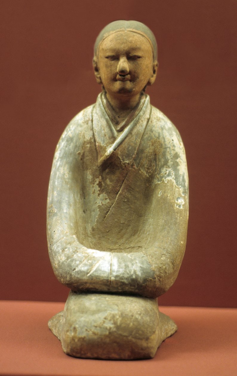Frau, die auf ihren Fersen sitzt, 206 v. Chr.-8 n. Chr. von Western Han Dynasty Chinese School