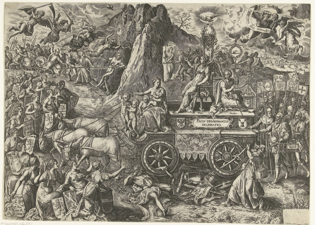 Der Triumphwagen des Friedens, 1577 von Wierix