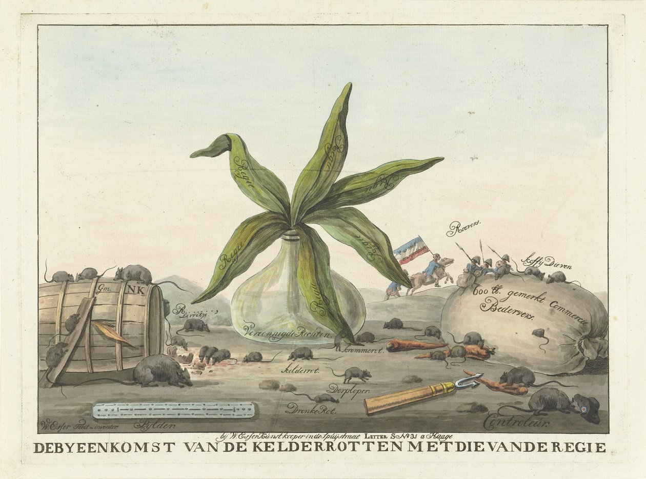 Karikatur der französischen Zollbeamten, 1813-1814 von Wijnand Esser