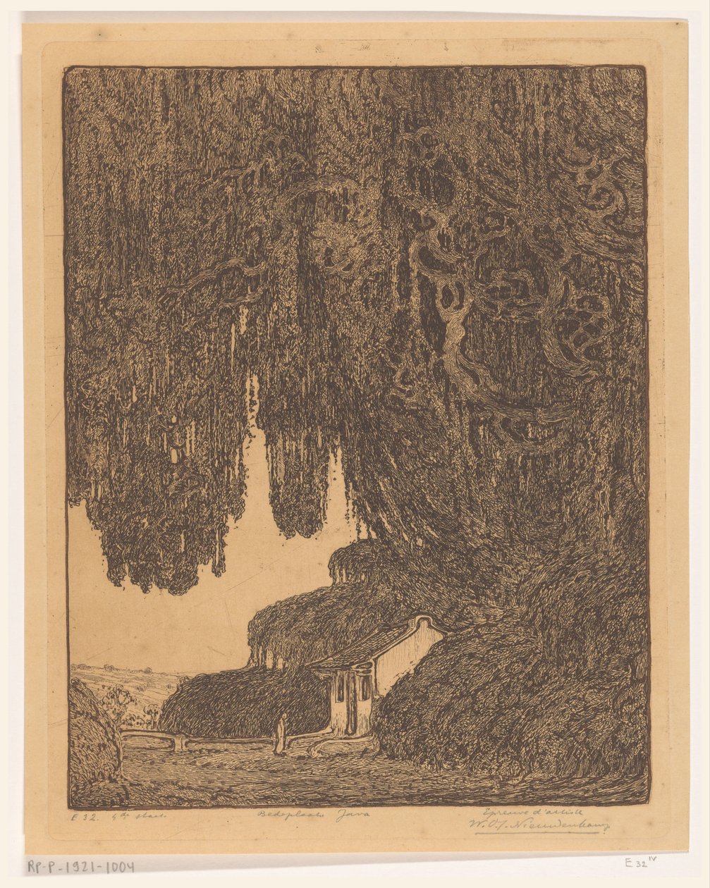 Chinesische Kapelle in der Umgebung von Semarang auf Java von Wijnand Otto Jan Nieuwenkamp (signed by artist)