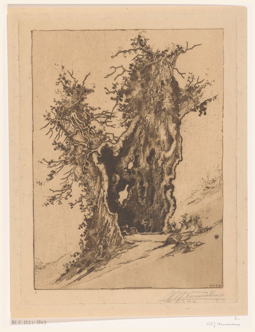 Hohle Baum bei Seelisberg in der Schweiz von Wijnand Otto Jan Nieuwenkamp (signed by artist)