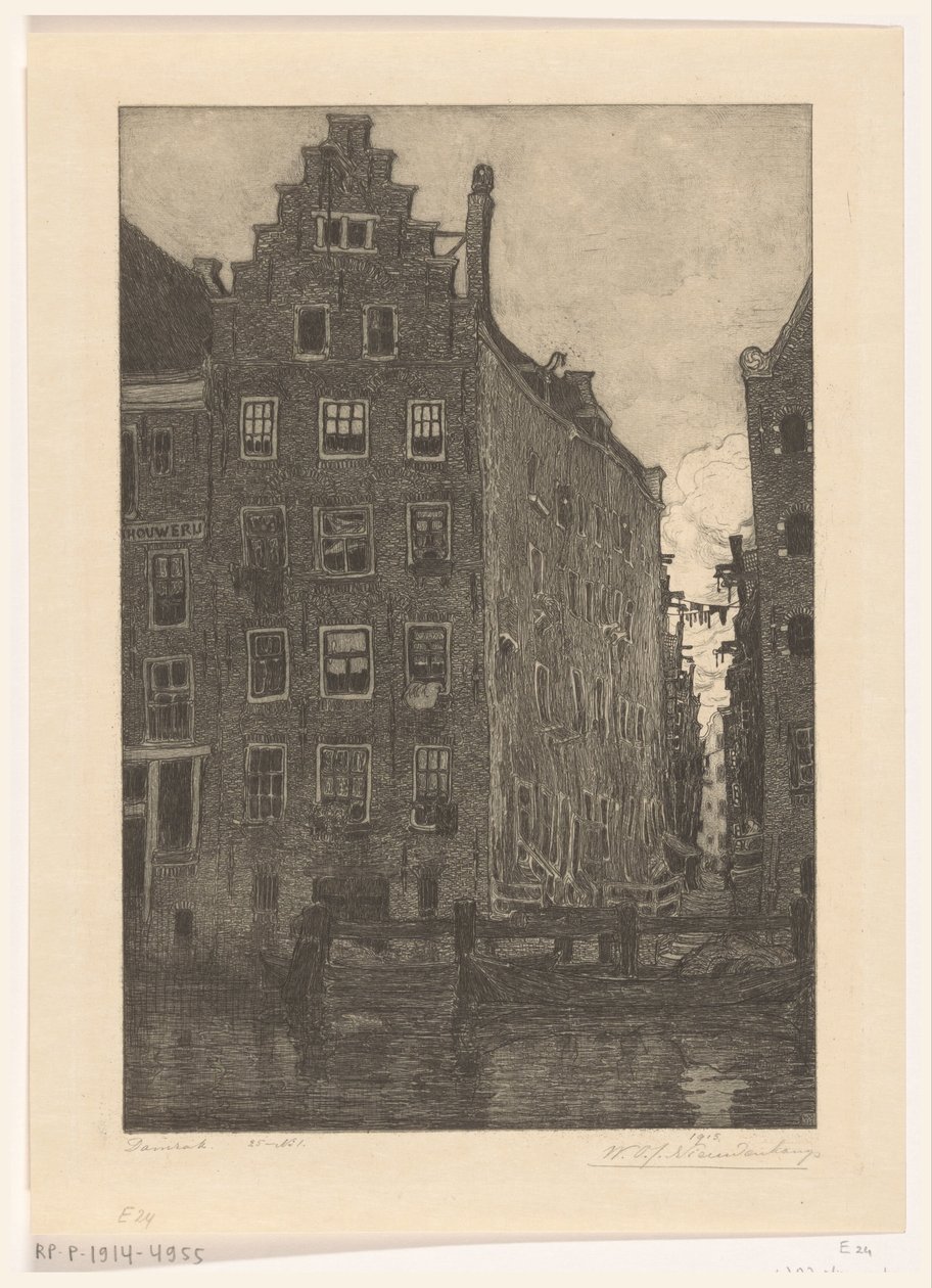 Häuser am Damrak in Amsterdam von Wijnand Otto Jan Nieuwenkamp (signed by artist)