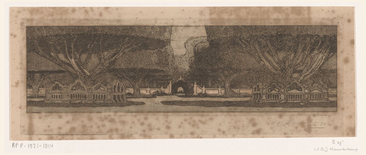 Waringinbäume im Garten des Palastes des Sultans in Jogyakarta von Wijnand Otto Jan Nieuwenkamp (signed by artist)