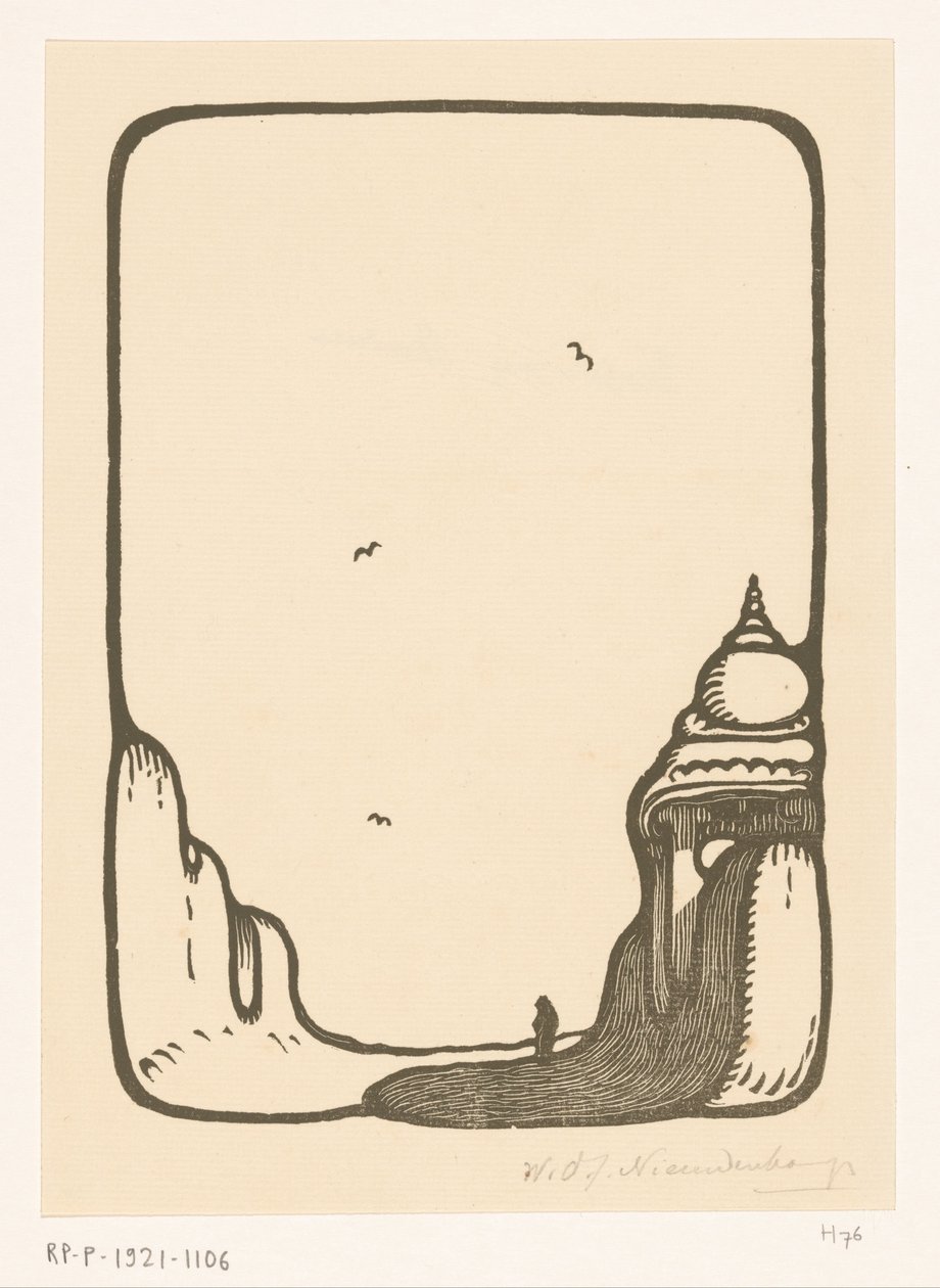 Weg zu einem Tempeltor in Madurai (Tempeltor Madura) von Wijnand Otto Jan Nieuwenkamp (signed by artist)