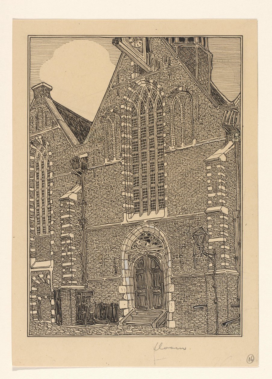 Westfassade der Noorderkerk in Hoorn von Wijnand Otto Jan Nieuwenkamp (signed by artist)