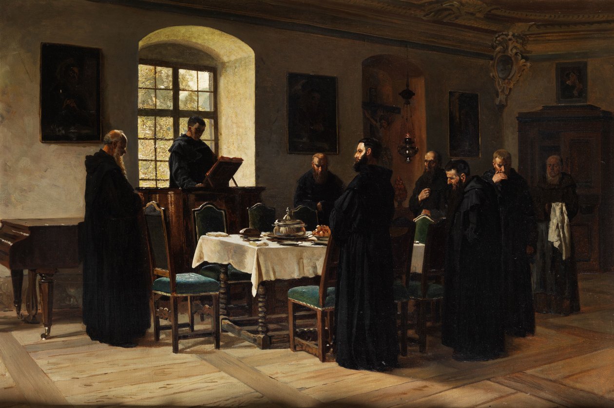 Mönche im Refektorium von Wilhelm Ludwig Friedrich Riefstahl