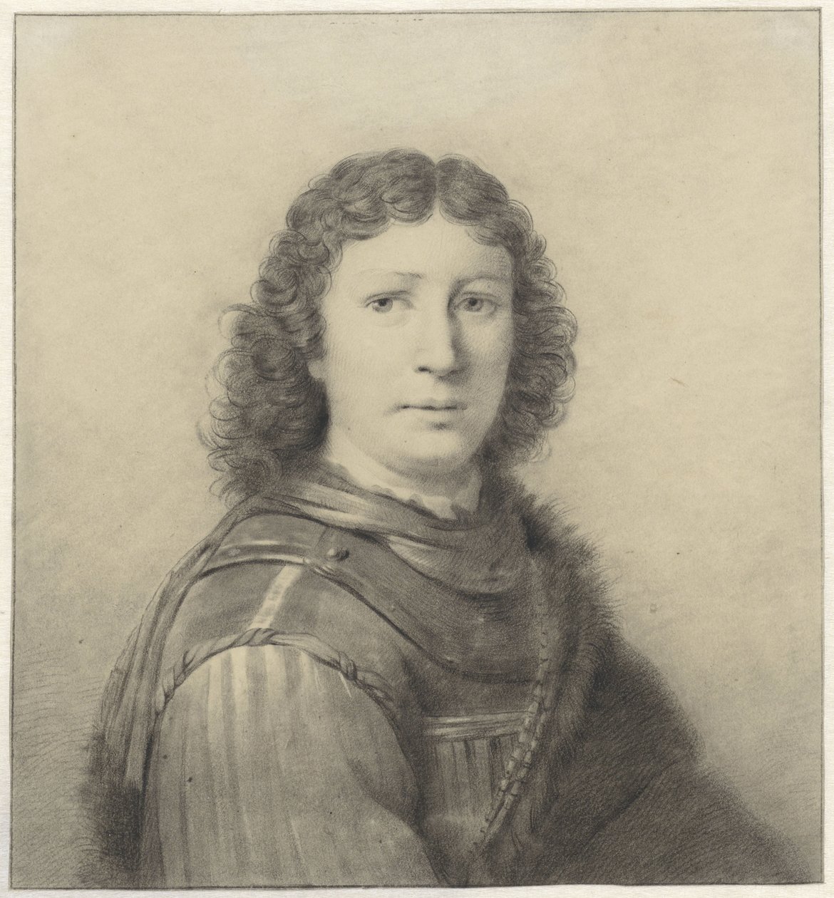 Porträt eines jungen Mannes mit Halsberge und Kette von Wilhelm Adrian Netscher