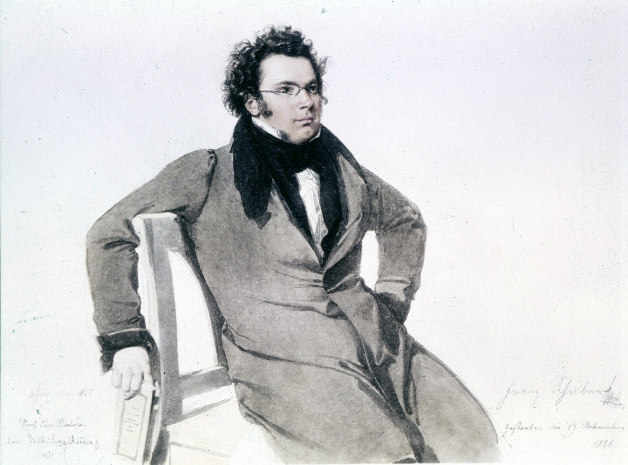 Franz Schubert (1797-1828), Aquarell von August Reider von Wilhelm August Rieder