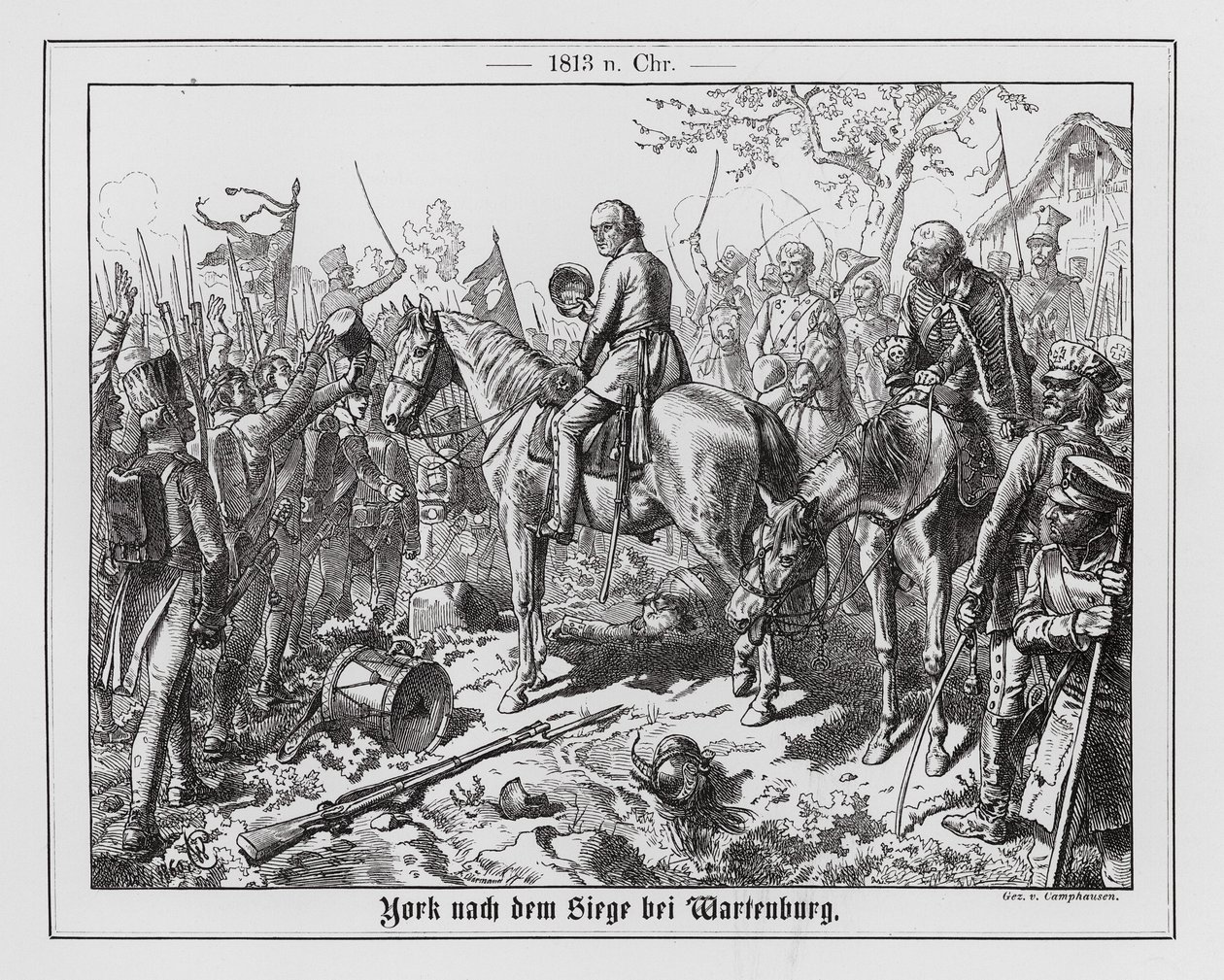 Der Sieg des preußischen Generals Ludwig von Yorck in der Schlacht von Wartenburg von Wilhelm Camphausen